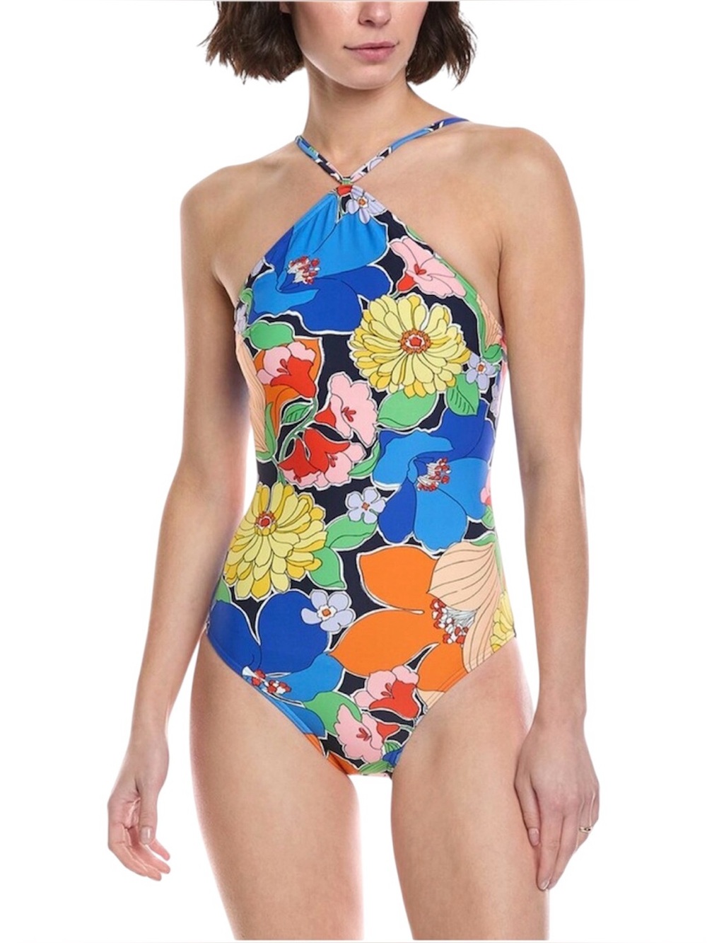 Kate Spade New York Floral Halter One Piece Swimsuit Size Medium